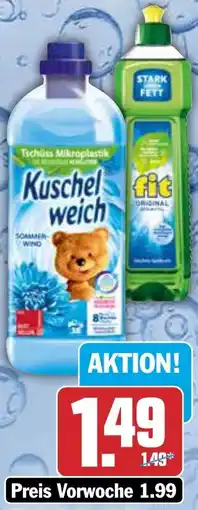 AEZ Kuschelweich Weichspüler oder fit Handgeschirrspülmittel Angebot