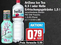 AEZ AriZona Ice Tea oder Hella Erfrischungsgetränke Angebot