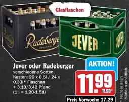 AEZ Jever oder Radeberger Angebot