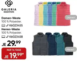 Galeria GALERIA essentials Damen-Weste oder Herren-Weste Angebot