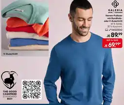 Galeria GALERIA seide/cashmere Herren-Pullover mit Rundhals oder V-Ausschnitt Angebot