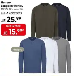 Galeria GLOBE TROTTER Herren Langarm-Henley Angebot