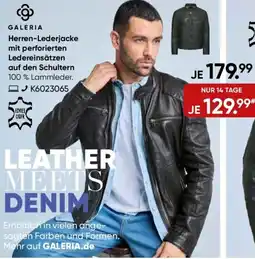 Galeria GALERIA Herren-Lederjacke mit perforierten Ledereinsätzen auf den Schultern Angebot