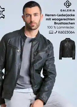 Galeria GALERIA Herren-Lederjacke mit waagerechten Brusttaschen Angebot