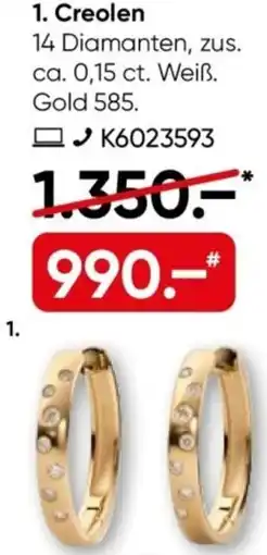 Galeria MONCARA Creolen Angebot