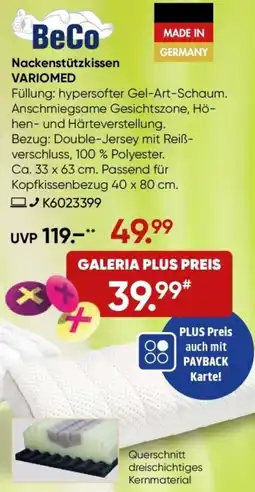 Galeria BeCo Nackenstützkissen VARIOMED Angebot