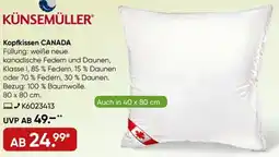 Galeria KÜNSEMÜLLER Kopfkissen CANADA Angebot