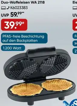Galeria SEVERIN Duo-Waffeleisen WA 2118 Angebot