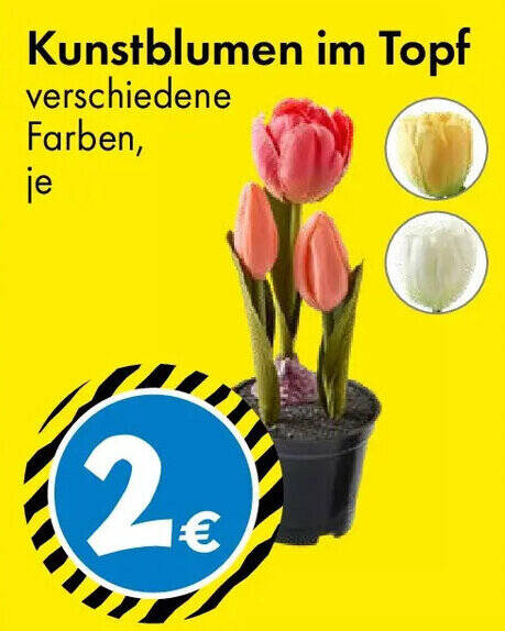 Kunstblumen im Topf Angebot bei TEDi