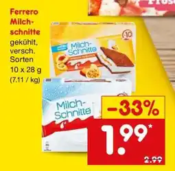 Netto Marken-Discount FERRERO Milch-Schnitte Angebot