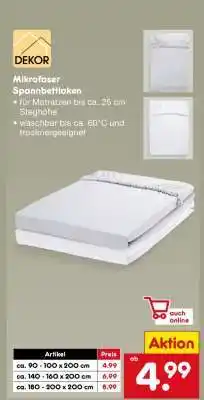 Netto Marken-Discount Mikrofaser Spannbettlaken Angebot