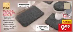 Netto Marken-Discount Chenille Badematte oder WC Garnitur Set Angebot