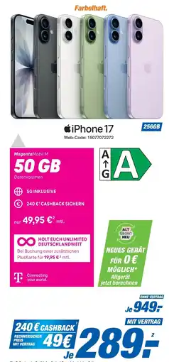 Expert Apple iPhone 17 256GB + MagentaMobil M 50 GB Angebot
