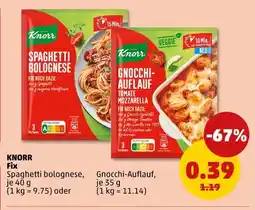 PENNY Knorr fix spaghetti bolognese, gnocchi-auflauf Angebot
