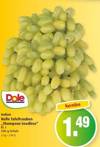 Markant Dole Indien Helle Tafeltrauben ,,Thompson Seedless" 500g Angebot