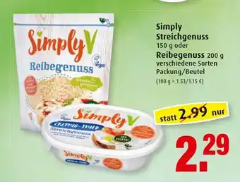 Markant Simply Streichgenuss 150g oder Reibegenuss 200g Angebot