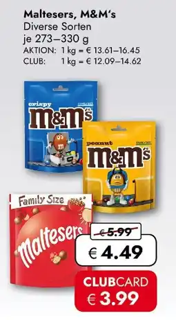 Travel Free Maltesers, M&M's Angebot