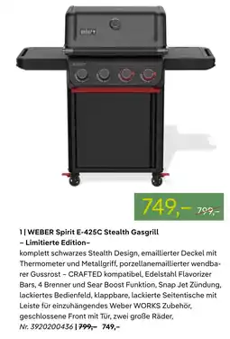 Pflanzen Kölle Weber spirit e-425c stealth gasgrill - limitierte edition Angebot