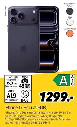 MEDIMAX Apple iPhone 17 Pro (256GB) Angebot