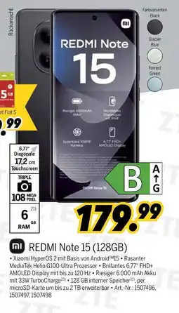 MEDIMAX Xiaomi REDMI Note 15 (128GB) Angebot