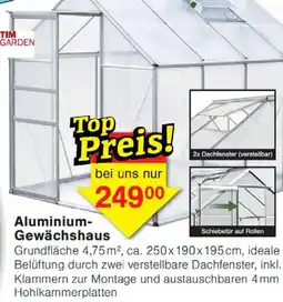 Wiglo Wunderland Aluminium Gewächshaus Angebot