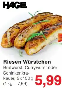 Wiglo Wunderland HAGE Riesen Würstchen Angebot