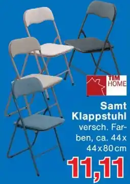 Wiglo Wunderland TIM HOME Samt Klappstuhl Angebot