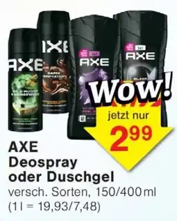 Wiglo Wunderland AXE Deospray oder Duschgel Angebot