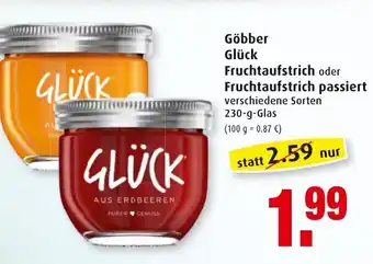 Markant Göbber Glück Fruchtaufstrich oder Fruchtaufstrich passiert 230g Glas Angebot