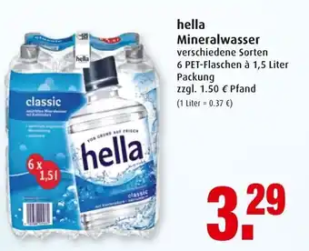 Markant Hella Mineralwasser 6x1,5L Angebot