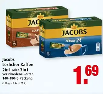 Markant Jacobs löslicher Kaffee 2in1 oder 3in1 140-180g Angebot