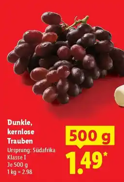 Lidl Dunkle, kernlose Trauben Angebot