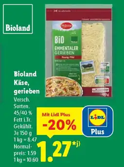 Lidl Bioland Käse, gerieben Angebot