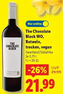 Lidl The Chocolate Block WO, Rotwein, trocken, vegan Angebot