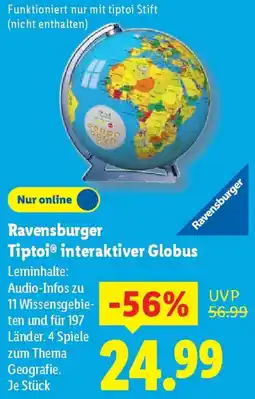 Lidl Ravensburger Tiptoi interaktiver Globus Angebot