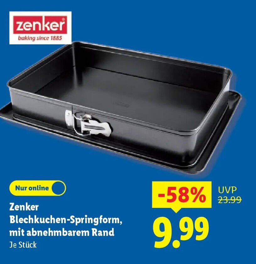 Zenker Blechkuchen-Springform, mit abnehmbarem Rand Angebot bei Lidl