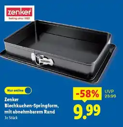 Lidl Zenker Blechkuchen-Springform, mit abnehmbarem Rand Angebot