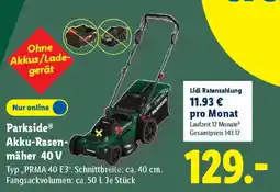 Lidl Parkside Akku-Rasenmäher 40 V Angebot