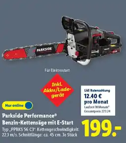 Lidl Parkside Performance Benzin-Kettensäge mit E-Start Angebot