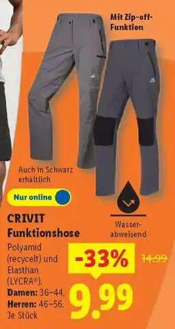 Lidl CRIVIT Funktionshose Angebot