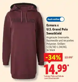 Lidl Esmara x U.S. Grand Polo Sweatkleid Angebot