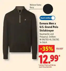 Lidl Esmara Men x U.S. Grand Polo Stricktroyer Angebot