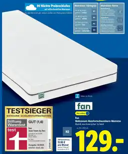 Lidl fan Mehrzonen-Komfortschaumkern-Matratze Angebot