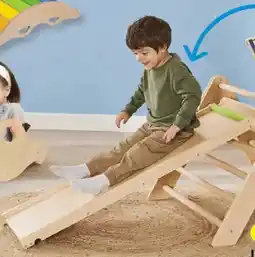 Lidl Lupilu Holz-Kletter leiter und Rutsche, 2in1 Angebot