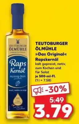 Kaufland TEUTOBURGER ÖLMÜHLE Das Original Rapskernöl Angebot