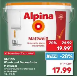 Kaufland ALPINA Wand- und Deckenfarbe Mattweiß Angebot