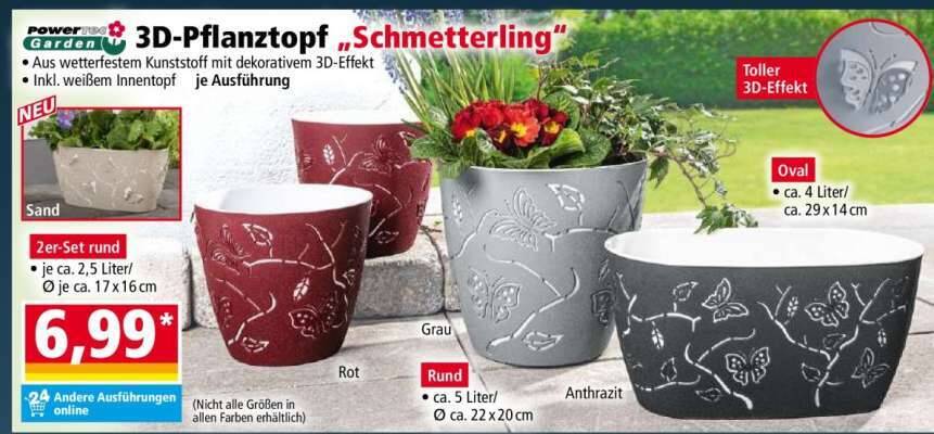 3D-Pflanztopf Schmetterling Angebot bei Norma