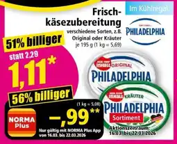 Norma Frischkäsezubereitung Angebot