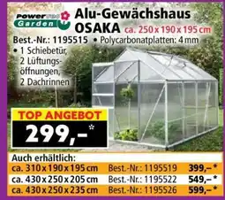 Norma Alu-Gewächshaus OSAKA ca. 250 x 190 x 195 cm Angebot