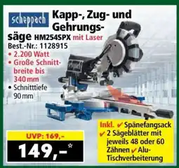 Norma Kapp-, Zug- und Gehrungssäge HM254SPX mit Laser Angebot